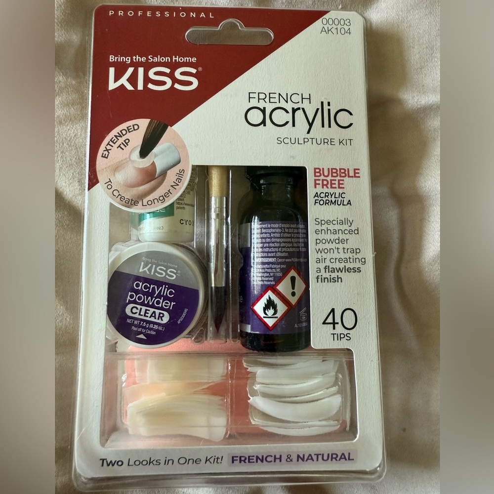 Kiss French Acrylic Sculpture Kit - Clear and White